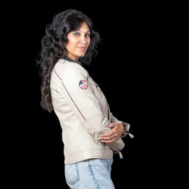 Steve McQueen Damen-Set – Jacke Jutta + Clutch Jim 6 Ecru – 27670 / 27660-2574