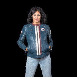 Steve McQueen Damen-Set – Jacke Jutta + Clutch Jim 6 Royalblau – 27674-0012 / 27660-0012