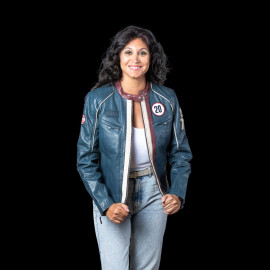 Steve McQueen Damen-Set – Jacke Jutta + Clutch Jim 6 Royalblau – 27674-0012 / 27660-0012