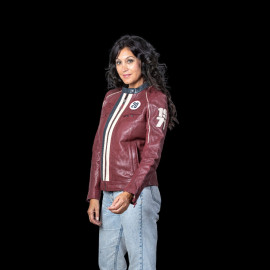 Steve McQueen Damen-Set – Jacke Jutta + Clutch Jim 6 Dunkelrot – 27674-4010 / 27660-4010