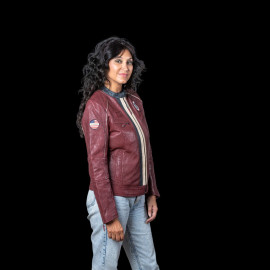 Steve McQueen Damen-Set – Jacke Jutta + Clutch Jim 6 Dunkelrot – 27674-4010 / 27660-4010