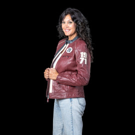 Steve McQueen Damen-Set – Jacke Jutta + Clutch Jim 6 Dunkelrot – 27674-4010 / 27660-4010