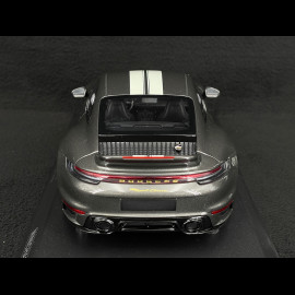 Porsche 911 Sport Classic Typ 992 2022 Metallic Grau mit Weißen Streifen 1/18 Minichamps 155062002