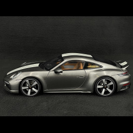 Porsche 911 Sport Classic Typ 992 2022 Metallic Grau mit Weißen Streifen 1/18 Minichamps 110069201