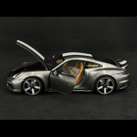 Porsche 911 Sport Classic Typ 992 2022 Metallic Grau mit Weißen Streifen 1/18 Minichamps 110069201