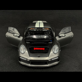Porsche 911 Sport Classic Typ 992 2022 Metallic Grau mit Weißen Streifen 1/18 Minichamps 110069201