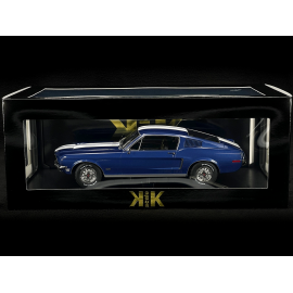 Ford Mustang GT Fastback Coupé 1968 Blau Metallic / Weiß 1:18 KK Scale KKDC181394