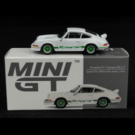 Porsche 911 Carrera RS 2.7 1973 Grand Prix White / Green Stripes 1:64 Mini GT MGT00801