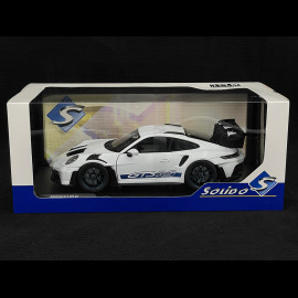 Porsche 911 GT3 RS Typ 992 2024 Weiß mit blauen Streifen 1/18 Solido S1812102