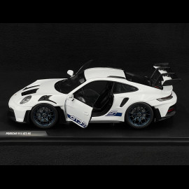 Porsche 911 GT3 RS Typ 992 2024 Weiß mit blauen Streifen 1/18 Solido S1812102