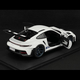Porsche 911 GT3 RS Typ 992 2024 Weiß mit blauen Streifen 1/18 Solido S1812102