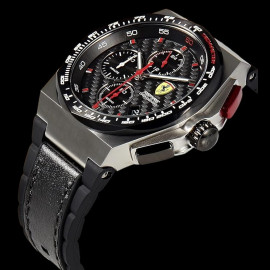 Ferrari Aspire Chronograph Watch Black Leather / Silicone Strap 0830791