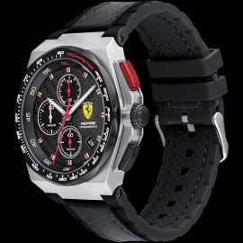 Ferrari Aspire Chronograph Watch Black Leather / Silicone Strap 0830791