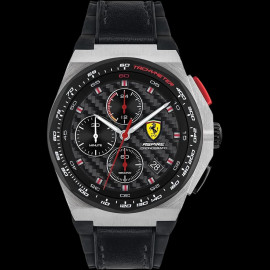 Ferrari Aspire Chronograph Watch Black Leather / Silicone Strap 0830791