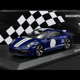 Porsche 911 Sport Classic Typ 992 2022 Gentianblau / Weiße Streifen 1/18 Minichamps 155062006