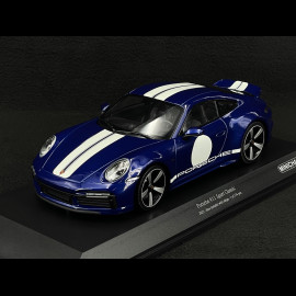 Porsche 911 Sport Classic Typ 992 2022 Gentianblau / Weiße Streifen 1/18 Minichamps 155062006