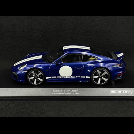 Porsche 911 Sport Classic Typ 992 2022 Gentianblau / Weiße Streifen 1/18 Minichamps 155062006