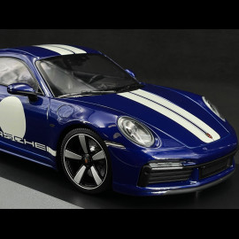 Porsche 911 Sport Classic Typ 992 2022 Gentianblau / Weiße Streifen 1/18 Minichamps 155062006