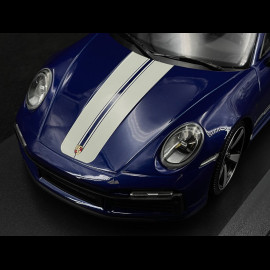 Porsche 911 Sport Classic Typ 992 2022 Gentianblau / Weiße Streifen 1/18 Minichamps 155062006