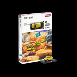 Fiat 500 Nuova 2007 Gelb Mit Broschüre 1/64 Kyosho 20KYO07058Y