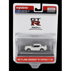 Nissan Skyline 2000 GT-R Weiß Mit Broschüre 1/64 Kyosho KYO06990WB