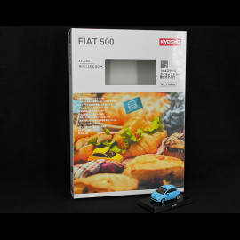 Fiat 500 Nuova 2007 Blau Mit Broschüre 1/64 Kyosho 19KYO07058LB