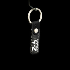 24h Le Mans Keyring Leather and Carbon QR Code KIU_002