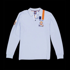 Gulf Polo-Shirt Racing Legend Long Sleeve Light Blue GU252POM05-125 - men