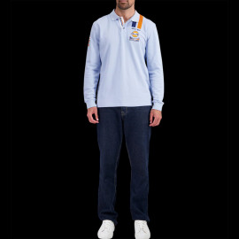 Gulf Polo-Shirt Racing Legend Long Sleeve Light Blue GU252POM05-125 - men