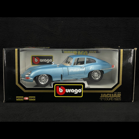 Jaguar E‑Type Coupe 1961 Light Blue Metallic 1/18 Bburago 18‑3018 
