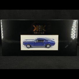 Ford Mustang GT Fastback 1968 Blue with White Stripes 1/12 KK Scale KKDC120224