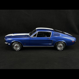 Ford Mustang GT Fastback 1968 Blue with White Stripes 1/12 KK Scale KKDC120224