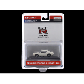 Nissan Skyline 2000 GT-R 1973 White With booklet 1/64 Kyosho KYO06990WB