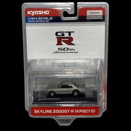 Nissan Skyline 2000 GT-R 1969 Silver 1/64 Kyosho 16KYO06990SB