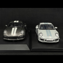 Set von 2 Porsche 911 Sport Classic Typ 997 2009 + Typ 992 2022 Grau