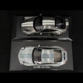 Set of 2 Porsche 911 Sport Classic Type 997 2009 + Type 992 2022 Grey