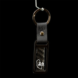 24h Le Mans Keyring Carbon Track Outline Black Chrome KIU_007