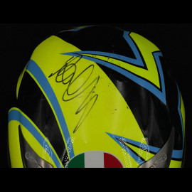 Signiert Valentino Rossi Helm AGV Ti-Tech By Roby Gelb Blau Größe L Limited Edition 1/500