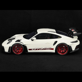 Porsche 911 GT3 RS Typ 992 Tribute to Carrera RS Weiße rote Streifen 1/12 GT Spirit GT949