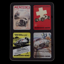 Mercedes-Benz Set of 4 Magnets Legendary Moments Metal Box 1908–1952