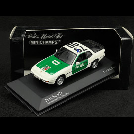Porsche 924 Coupé Police Autobahnpolizei Düsseldorf 1984 White Green 1/43 Minichamps 400062190