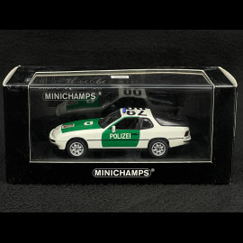 Porsche 924 Coupé Police Autobahnpolizei Düsseldorf 1984 White Green 1/43 Minichamps 400062190