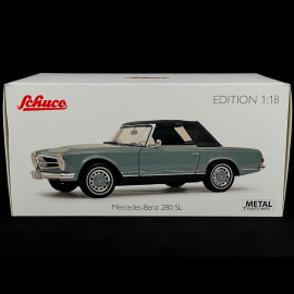 Mercedes-Benz 280 SL Pagode W113 1968 Silbergrün 1/18 Schuco 450060000