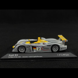 Audi R8 n° 2 2.24h Le Mans 2001 1/43 Minichamps 400011202