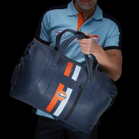 Gulf Travel Bag Racing in Leather Navy Blue GU252ACM01-100