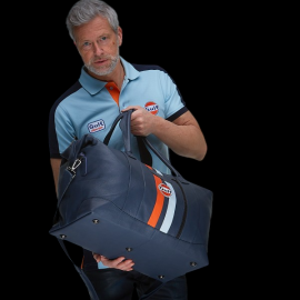 Gulf Travel Bag Racing in Leather Navy Blue GU252ACM01-100