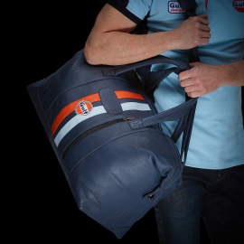 Gulf Travel Bag Racing in Leather Navy Blue GU252ACM01-100