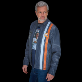 Gulf Leather Jacket Roadmaster Navy Blue GU252JAM05-100