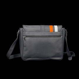 Gulf Shoulder Bag Racing in Leather Silvertsone Navy Blue GU252ACM02-100