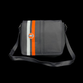 Gulf Shoulder Bag Racing in Leather Silvertsone Navy Blue GU252ACM02-100